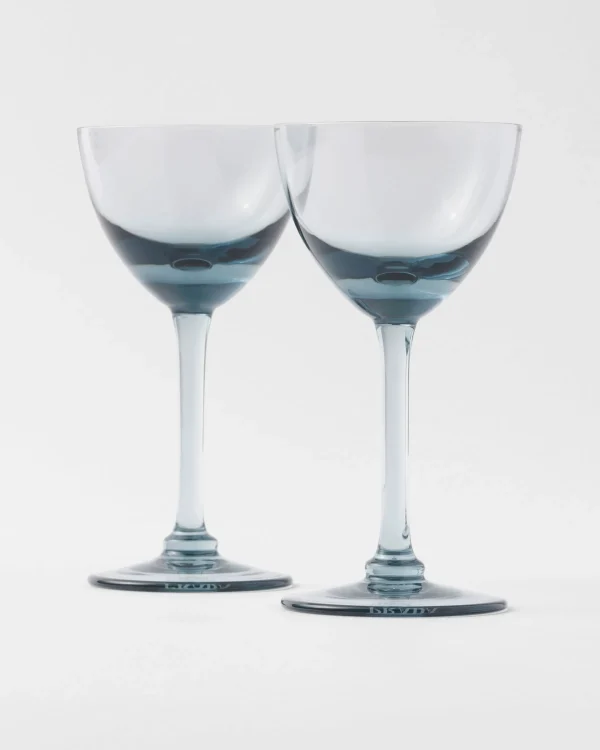 Glassware*Prada Set of two crystal cocktail glasses - New York Seablue