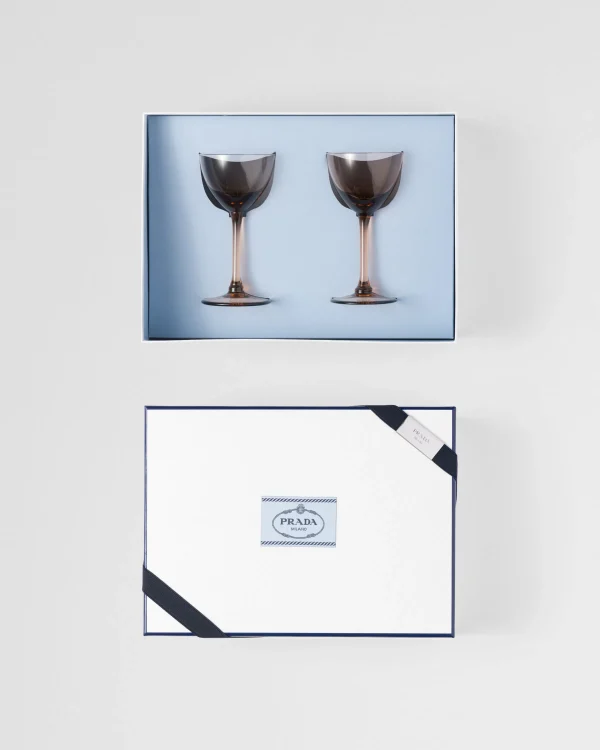 Glassware*Prada Set of two crystal cocktail glasses - New York Onix