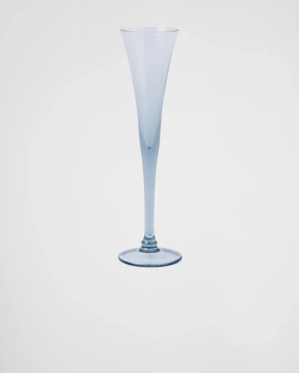 Glassware*Prada Set of two crystal flutes - New York Seablue