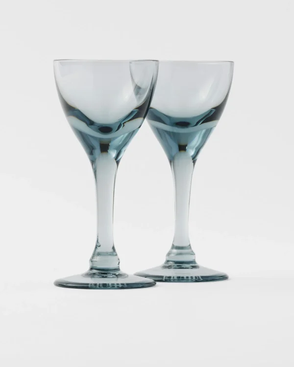 Glassware*Prada Set of two crystal liqueur glasses - New York Seablue