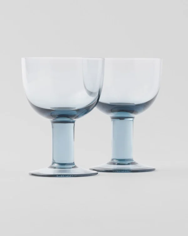 Glassware*Prada Set of two crystal red wine glasses - Plinth Seablue