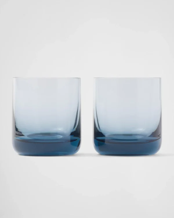 Glassware*Prada Set of two crystal tumbler glasses - Plinth Seablue