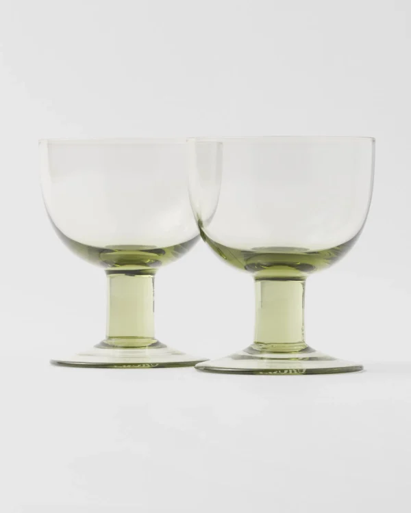 Glassware*Prada Set of two crystal water glasses - Plinth Moss