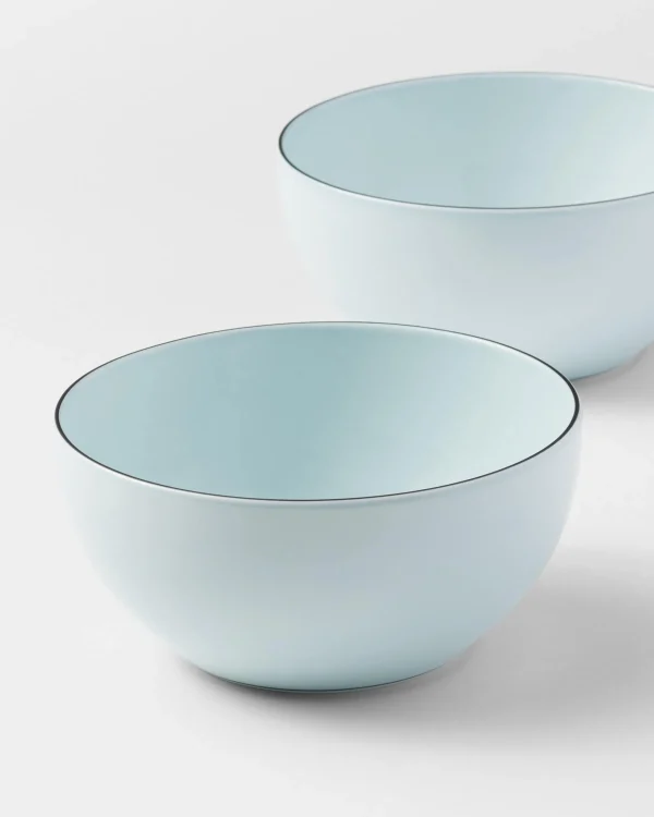 Plates And Bowls*Prada Set of two porcelain bowls - Celadon Celadonlightblue