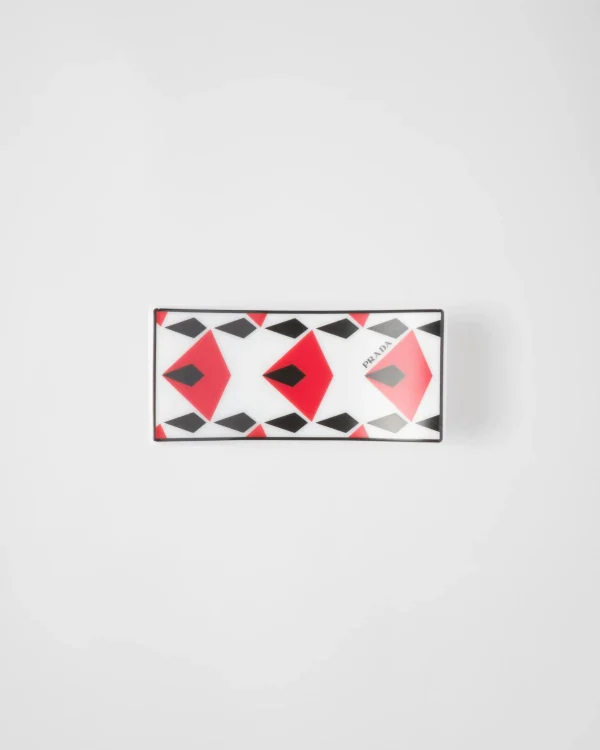 Trays And Table Accessories*Prada Set of two porcelain chopstick rests - Vienna Red Black/red