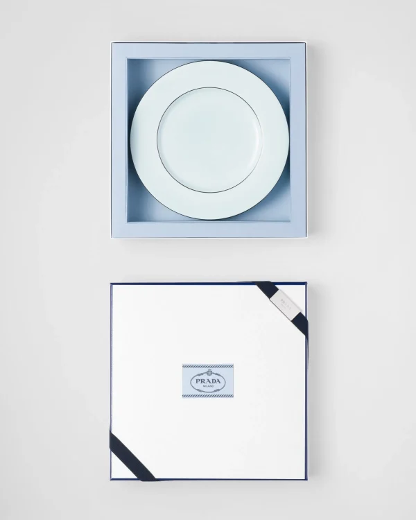 Plates And Bowls*Prada Set of two porcelain dinner plates - Celadon Celadonlightblue