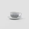 Tea And Coffee*Prada Set of two porcelain tea cups - Stripes White/black