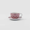 Tea And Coffee*Prada Set of two porcelain tea cups - Vienna Red Black/red