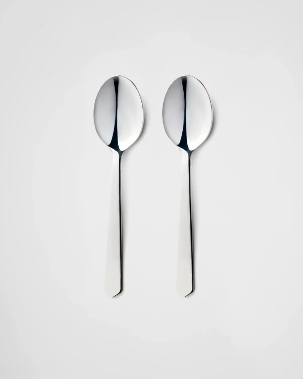 Cutlery*Prada Set of two stainless steel teaspoons Steelgray