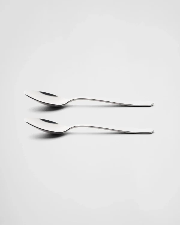 Cutlery*Prada Set of two stainless steel teaspoons Steelgray