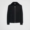 Leather Clothing*Prada Shearling and knit jacket Black/black