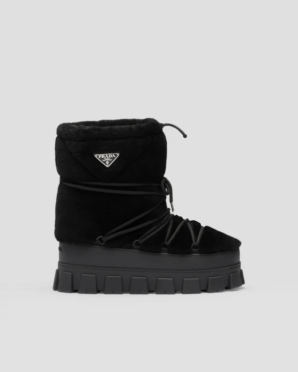 Boots*Prada Shearling après ski booties Black