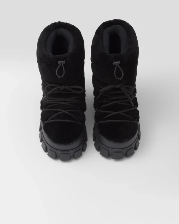 Boots*Prada Shearling après ski booties Black