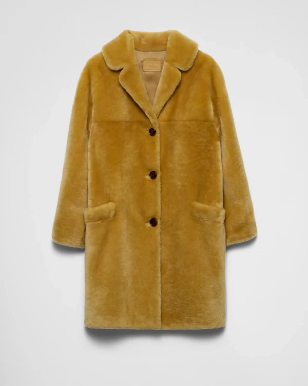 Leather Clothing*Prada Shearling coat Yellow