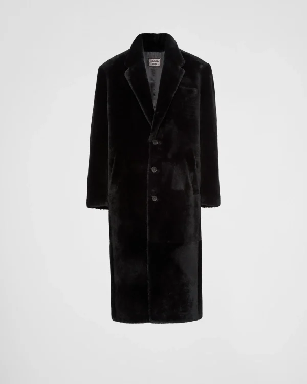 Leather Clothing*Prada Shearling coat Black