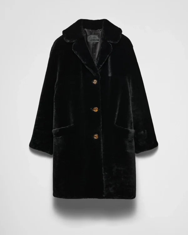 Leather Clothing*Prada Shearling coat Black