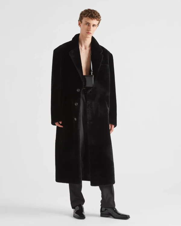 Leather Clothing*Prada Shearling coat Black