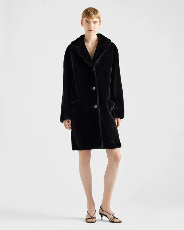 Leather Clothing*Prada Shearling coat Black