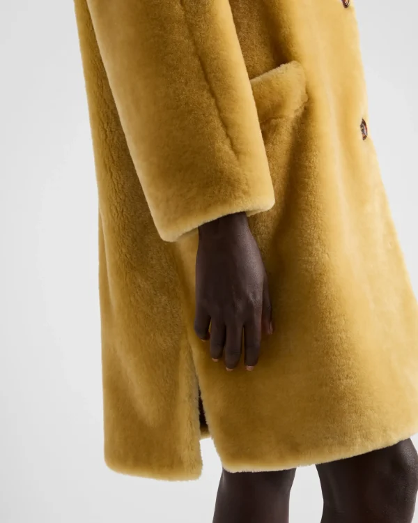 Leather Clothing*Prada Shearling coat Yellow