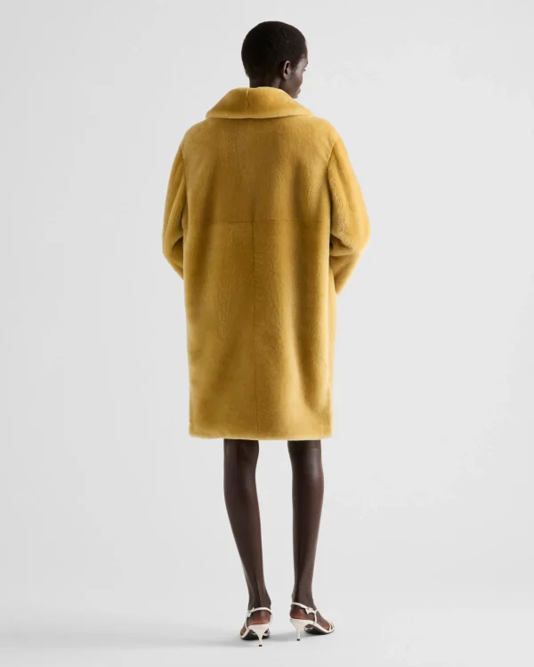 Leather Clothing*Prada Shearling coat Yellow