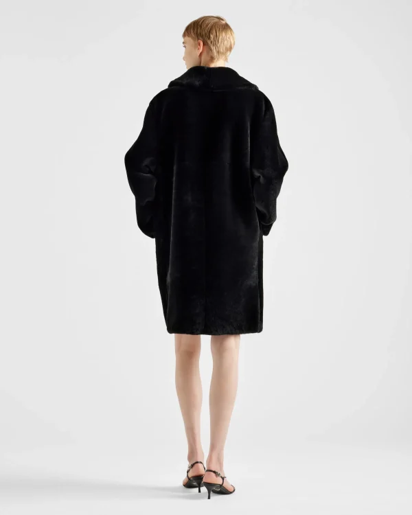 Leather Clothing*Prada Shearling coat Black