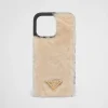 High-tech Accessories*Prada Shearling cover for iPhone 14 Pro Max Ecru