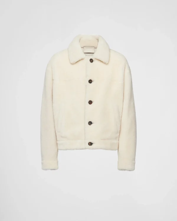 Leather Clothing*Prada Shearling jacket Chalkwhite