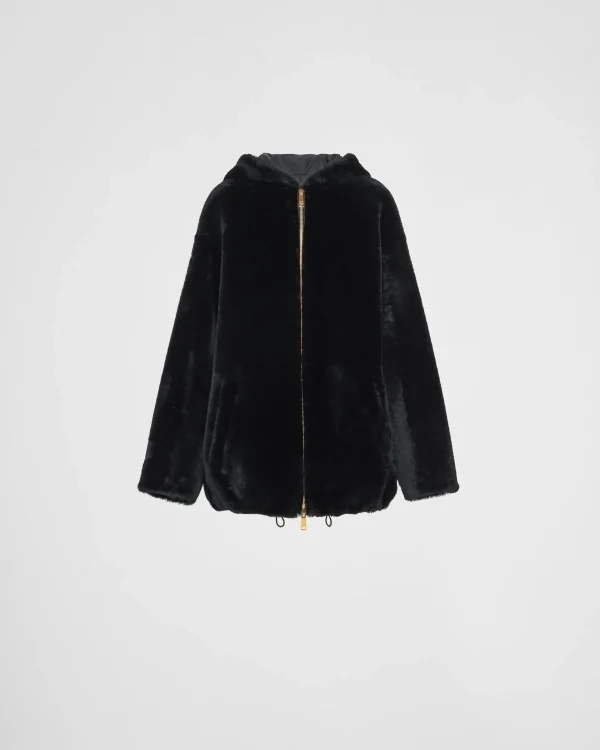 Leather Clothing*Prada Shearling jacket Black