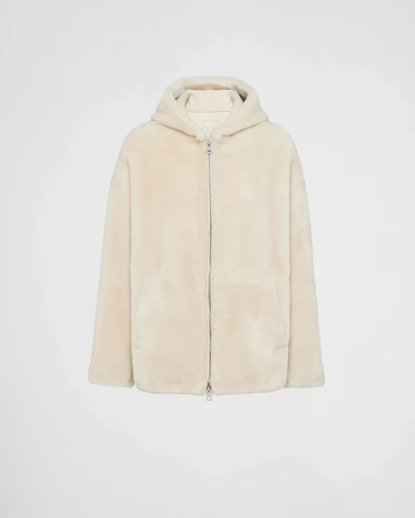 Leather Clothing*Prada Shearling jacket Ivory