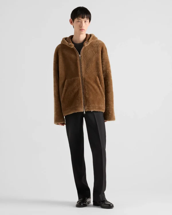 Leather Clothing*Prada Shearling jacket Hazelnut