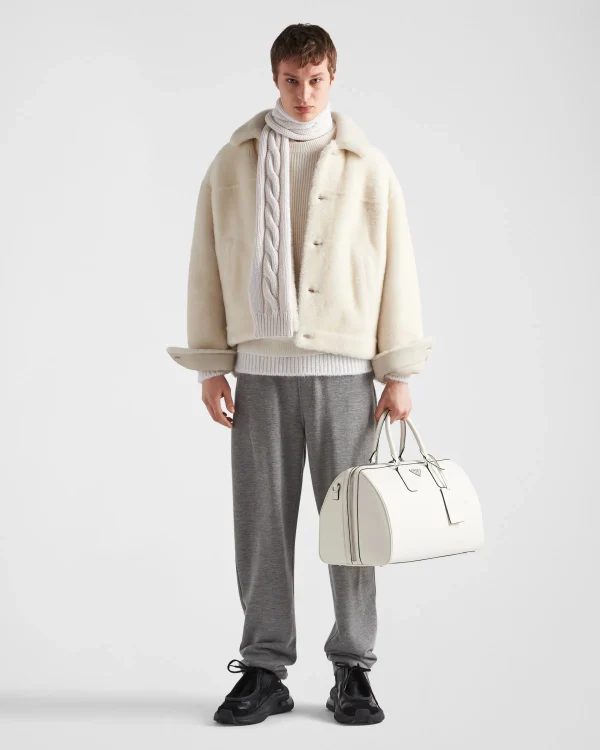 Leather Clothing*Prada Shearling jacket Chalkwhite