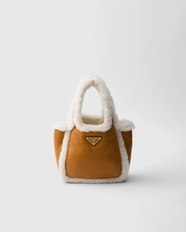 Mini Bags | Mini Bags*Prada Shearling mini handbag Cognac/natural