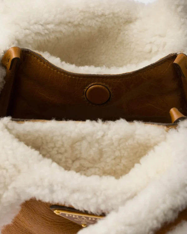 Mini Bags | Mini Bags*Prada Shearling mini handbag Cognac/natural