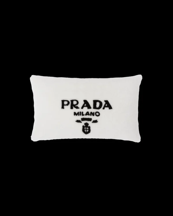 Games And Home Accessories*Prada Sheepskin pillow White/black