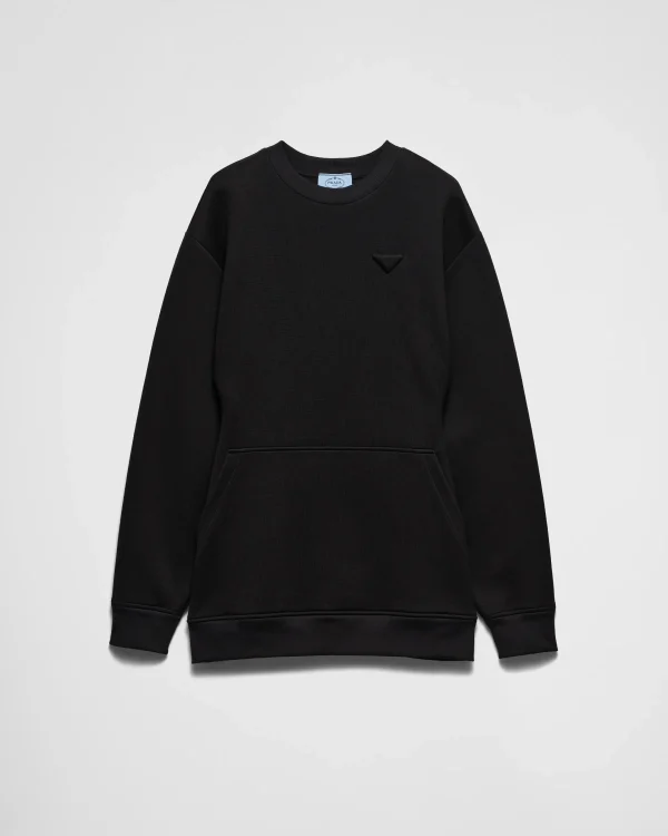 T-shirts And Sweatshirts*Prada Short fleece dress Black