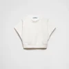 T-shirts And Sweatshirts*Prada Short-sleeved cotton fleece sweatshirt Natural