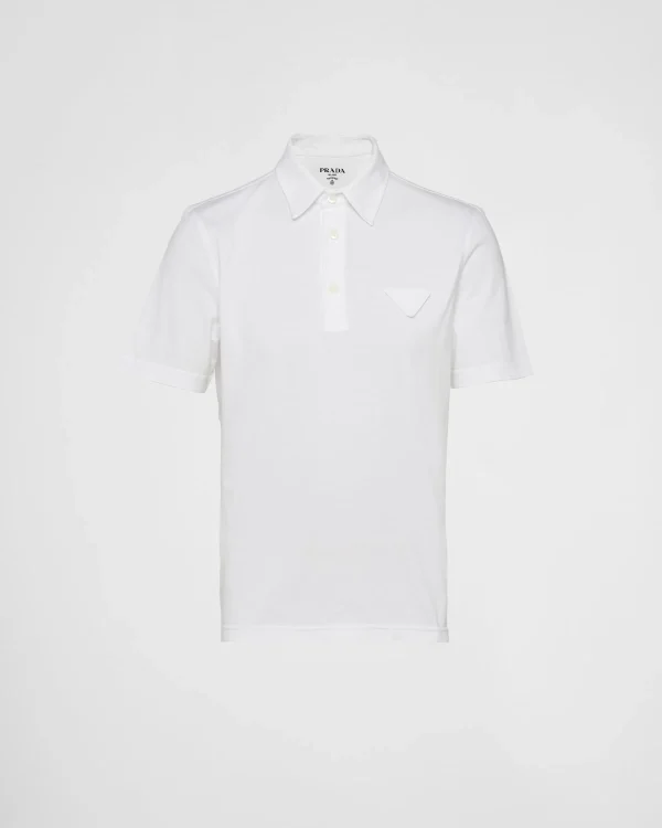 T-shirts And Polo Shirts*Prada Short-sleeved cotton polo shirt White