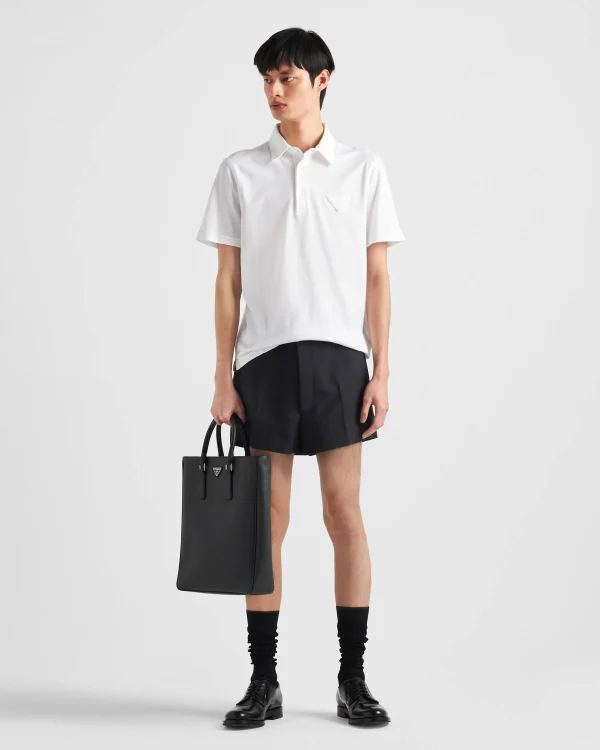 T-shirts And Polo Shirts*Prada Short-sleeved cotton polo shirt White