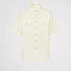 Shirts*Prada Short-sleeved cotton shirt Vanilla