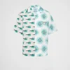 Shirts*Prada Short-sleeved cotton shirt Green