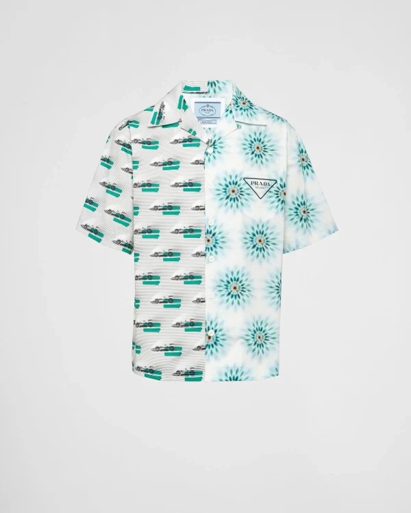 Shirts*Prada Short-sleeved cotton shirt Green