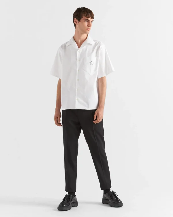 Shirts*Prada Short-sleeved cotton shirt White