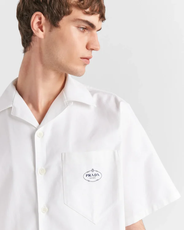 Shirts*Prada Short-sleeved cotton shirt White