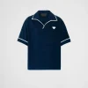 Shirts*Prada Short-sleeved heavy cotton shirt Navy