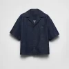 Denim*Prada Short-sleeved selvedge denim shirt Navy