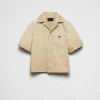 Denim*Prada Short-sleeved shirt in worn bull-denim Natural