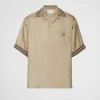 Shirts*Prada Short-sleeved silk twill shirt Cord