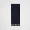 Silks And Scarves*Prada Silk and cashmere scarf Navy