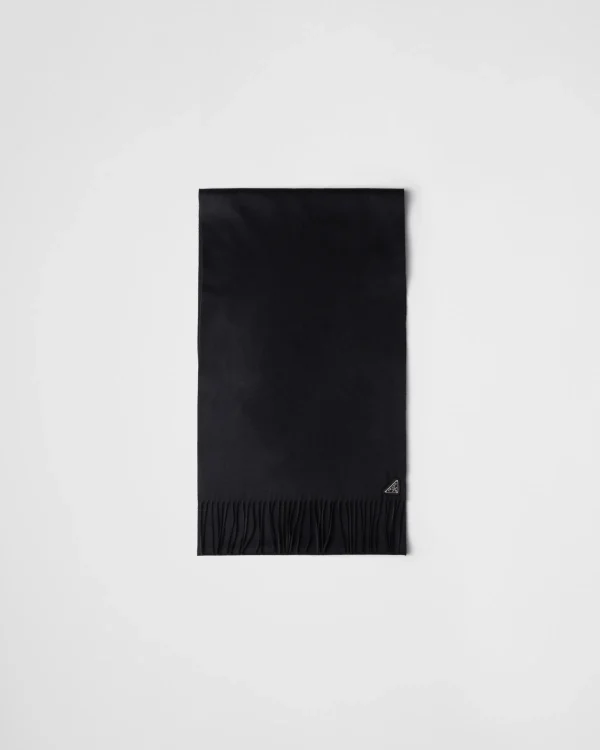 Silks And Scarves*Prada Silk and cashmere scarf Black