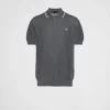 Knitwear*Prada Silk and cotton polo shirt Leadgray